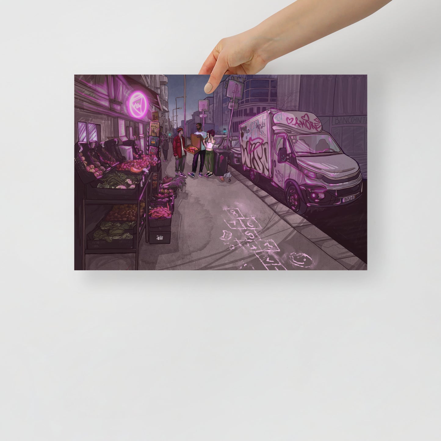 Dusky Street Pizza (12 x 18 in)